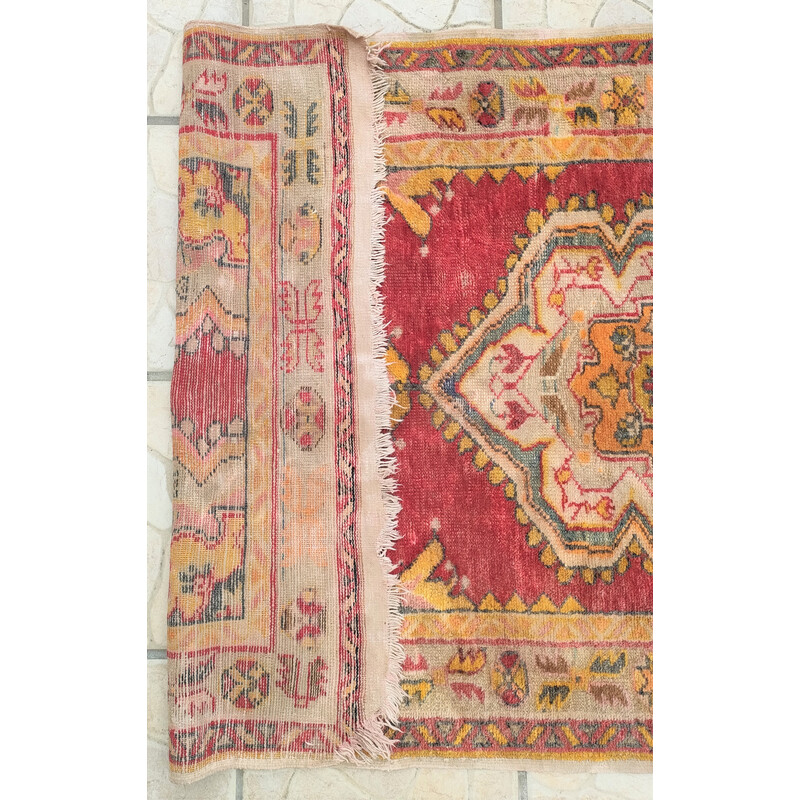 Vintage handmade wool oriental rug, 1960