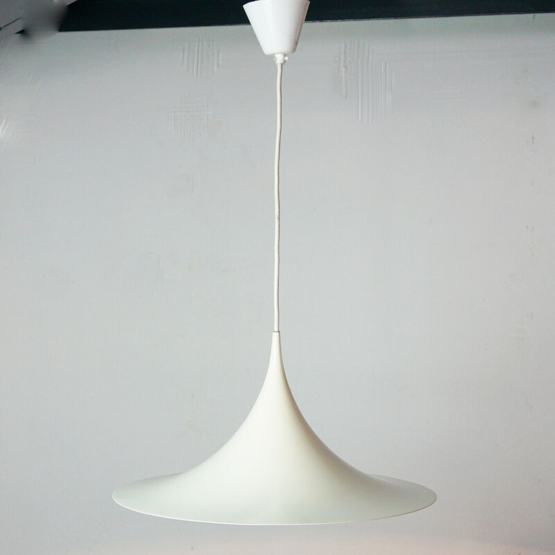 Scandinavian vintage white Semi pendant lamp by Bonderup and Thorup for Fog and Mørup