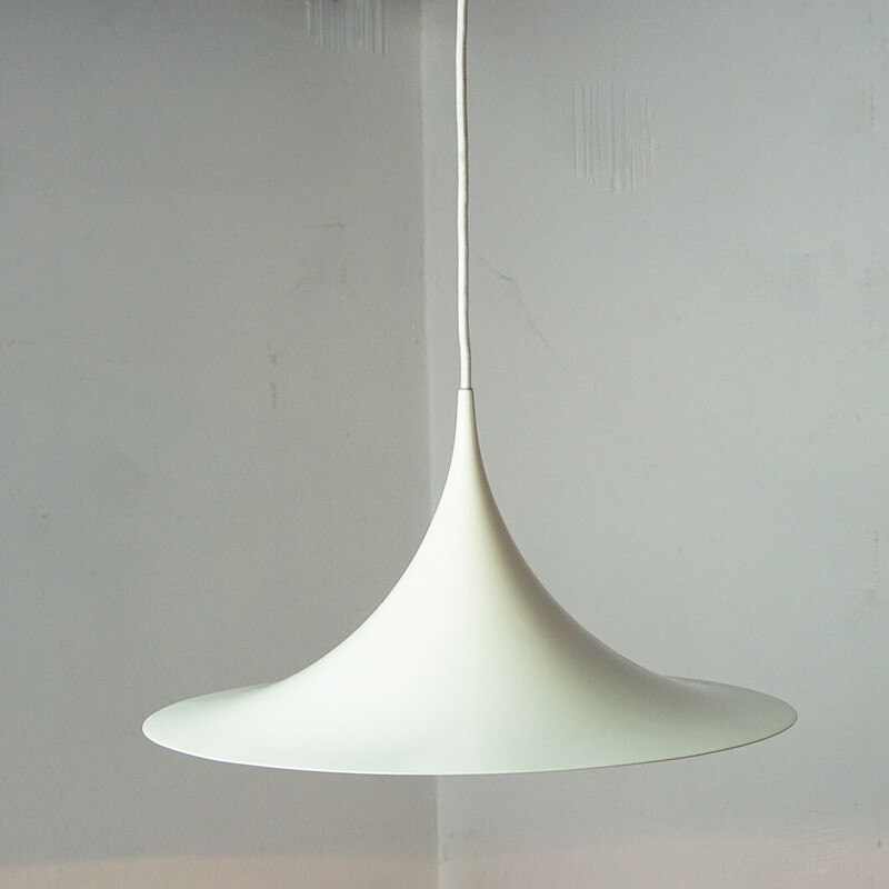 Scandinavian vintage white Semi pendant lamp by Bonderup and Thorup for Fog and Mørup