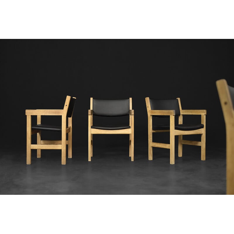 Set of 4 vintage Danish oakwood armchairs by Hans J. Wegner for Getama, 1960s