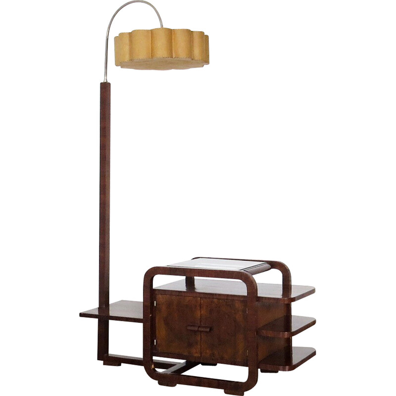Lámpara de pie vintage con mueble bar