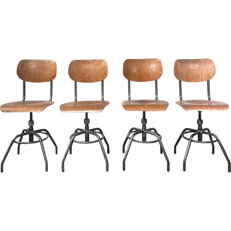 Ensemble de 4 chaises vintage par W. Van Der Meeren, 1950