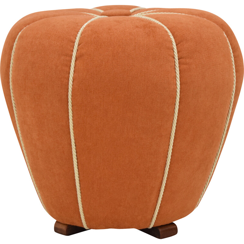 Vintage stool in wood and fabric by Jindřich Halabala, Czechoslovakia 1950