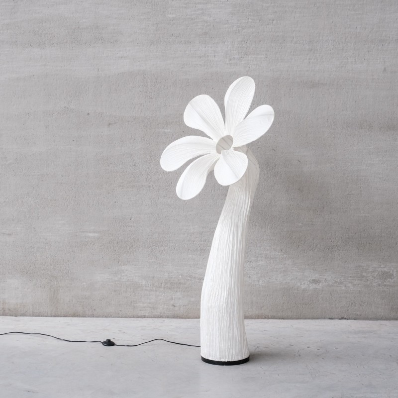 Vintage eigentijdse stoffen vloerlamp met bloemen