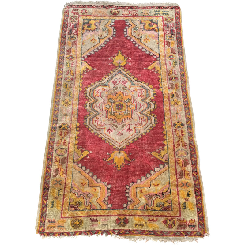 Tapis oriental vintage en laine fait main, 1960