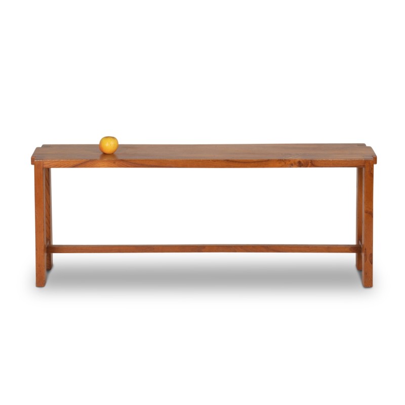 Vintage elmwood bench by Pierre Chapo, 1970