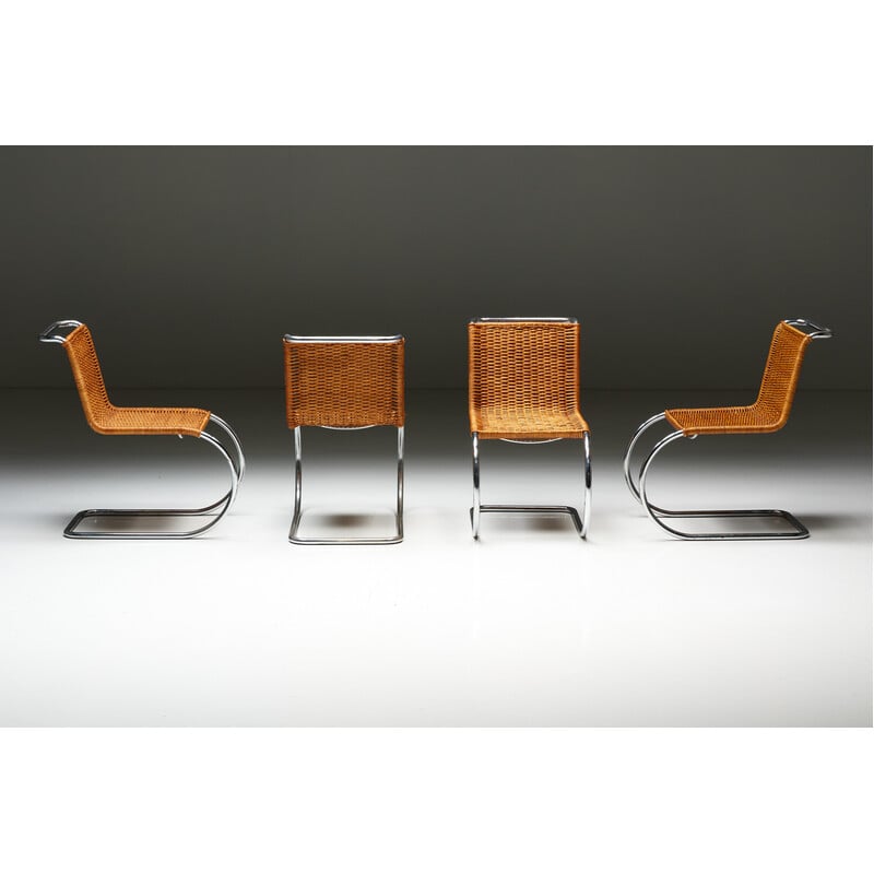 Vintage "Mr10" rattan armchairs by Mies van der Rohe, Germany 1980s