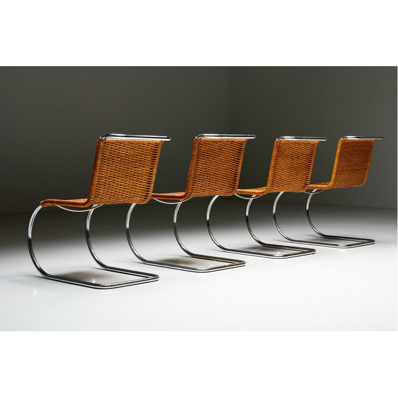 Fauteuils vintage en rotin "Mr10" par Mies van der Rohe, Allemagne 1980