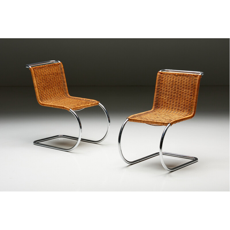 Vintage "Mr10" rattan armchairs by Mies van der Rohe, Germany 1980s