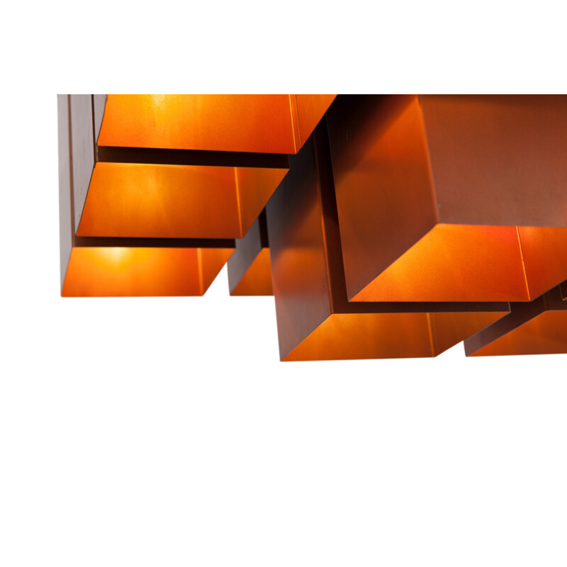 Cubic copper ceiling lamp, Raak- 1960s