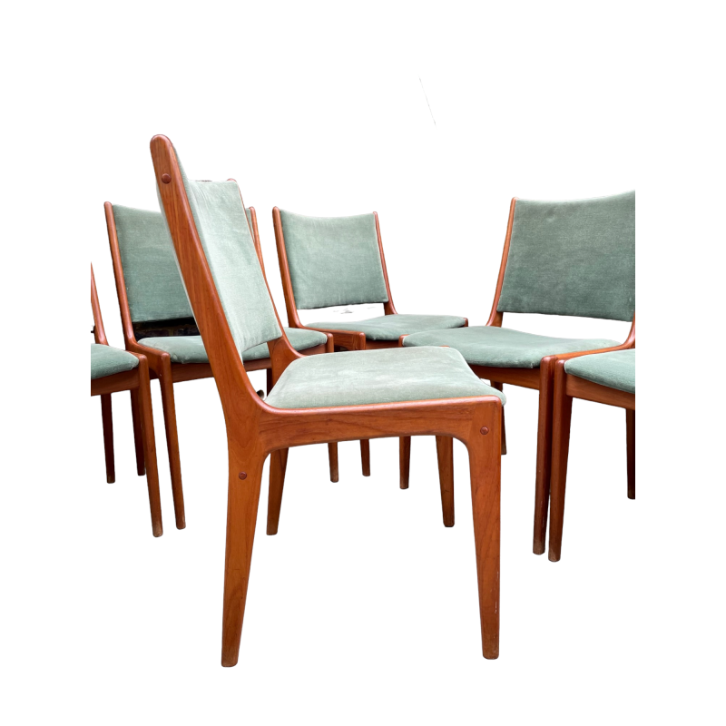 Conjunto de 3 cadeiras de teca vintage de Johannes Andersen para Uldum Mobelfabrik, década de 1960