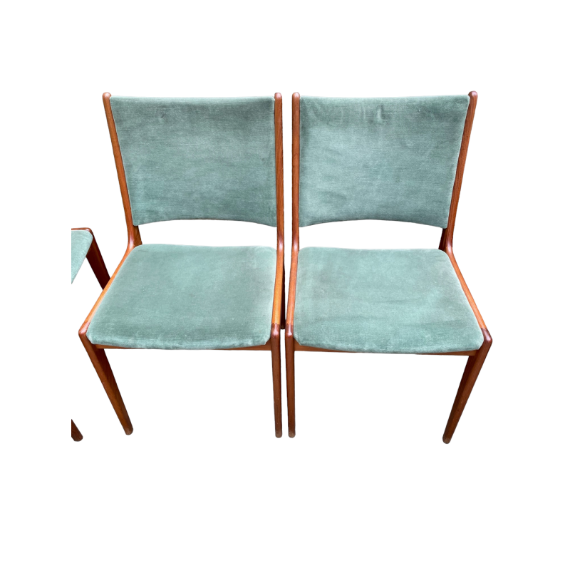 Conjunto de 3 cadeiras de teca vintage de Johannes Andersen para Uldum Mobelfabrik, década de 1960