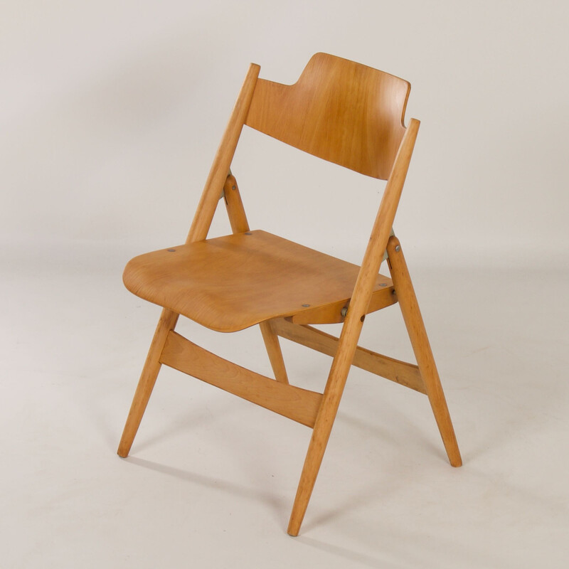 Chaise pliante vintage en bois par Egon Eiermann pour Wilde et Spieth, 1953