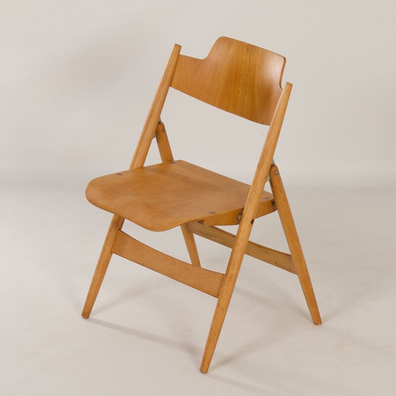 Vintage folding chair in wooden by Egon Eiermann for Wilde and Spieth, 1953