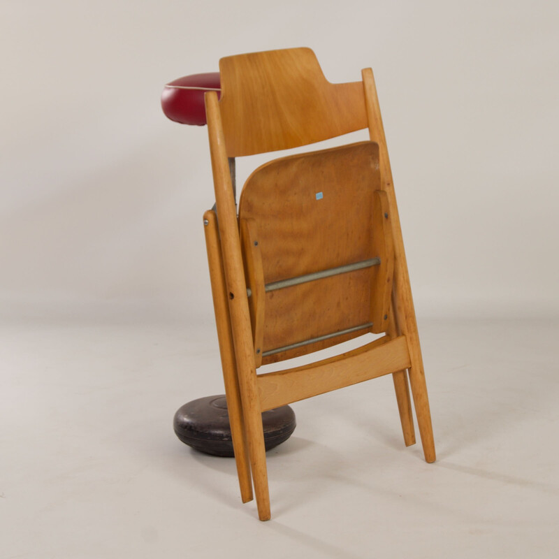 Vintage folding chair in wooden by Egon Eiermann for Wilde and Spieth, 1953