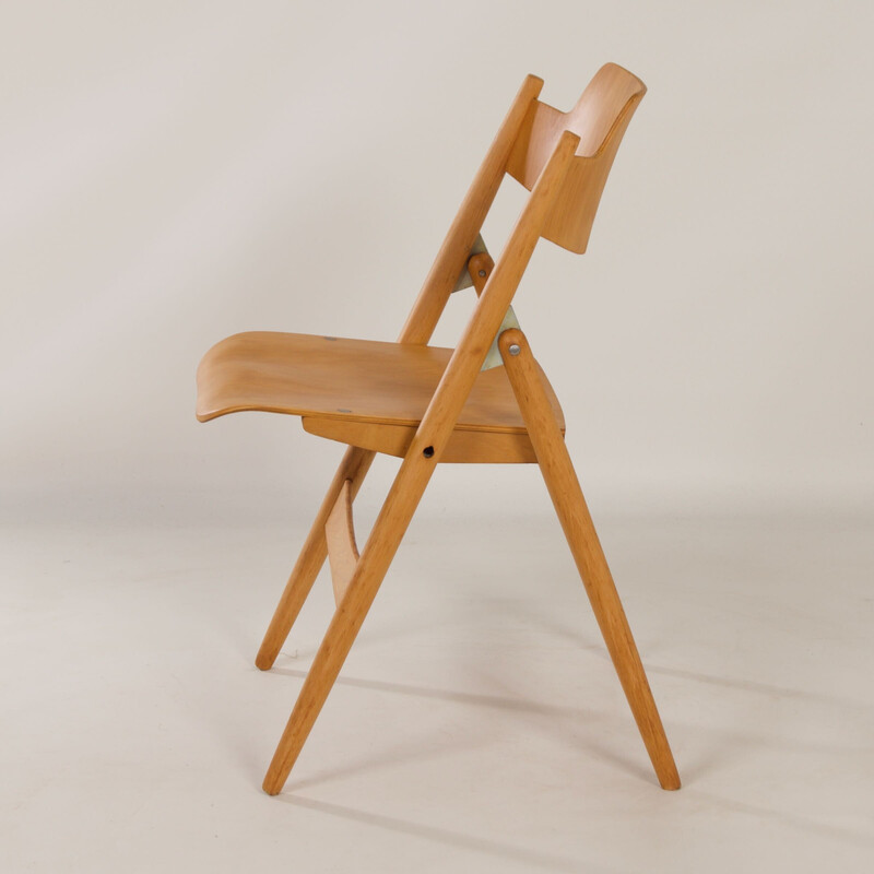 Chaise pliante vintage en bois par Egon Eiermann pour Wilde et Spieth, 1953