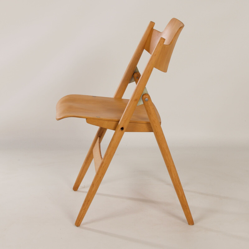 Vintage folding chair in wooden by Egon Eiermann for Wilde and Spieth, 1953