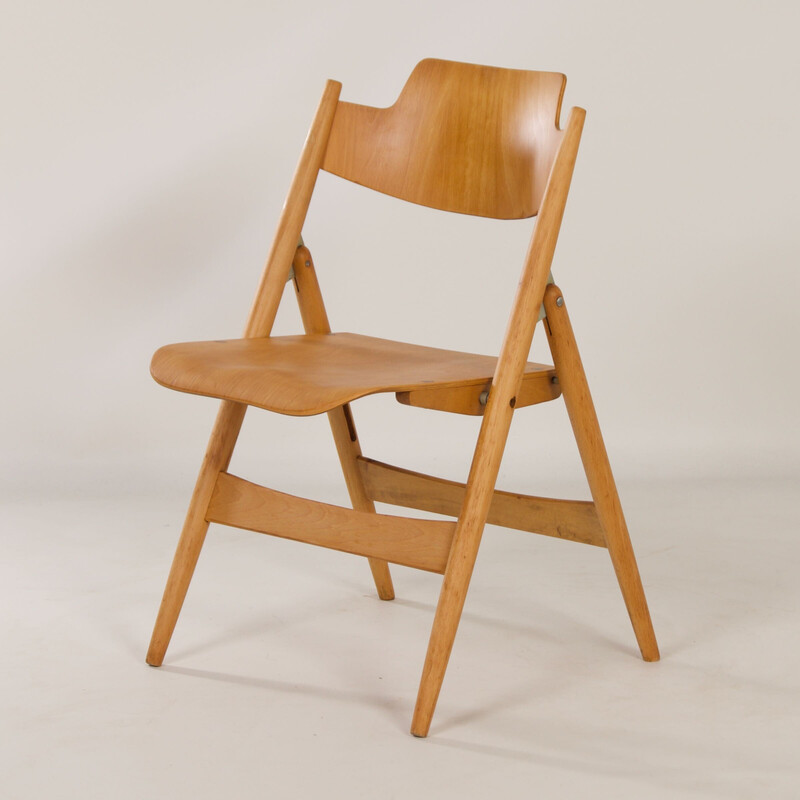 Vintage folding chair in wooden by Egon Eiermann for Wilde and Spieth, 1953