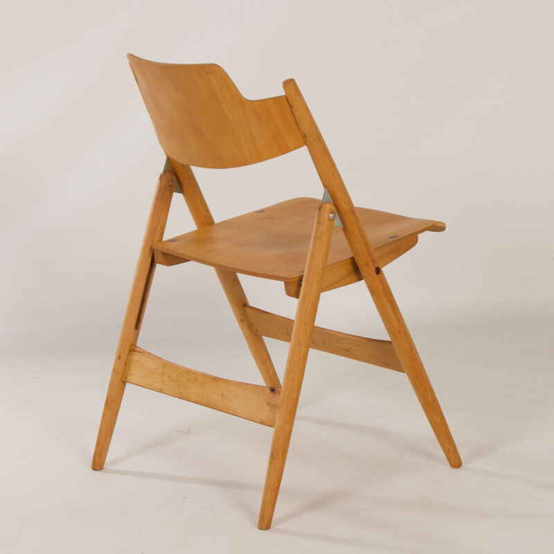 Vintage folding chair in wooden by Egon Eiermann for Wilde and Spieth, 1953