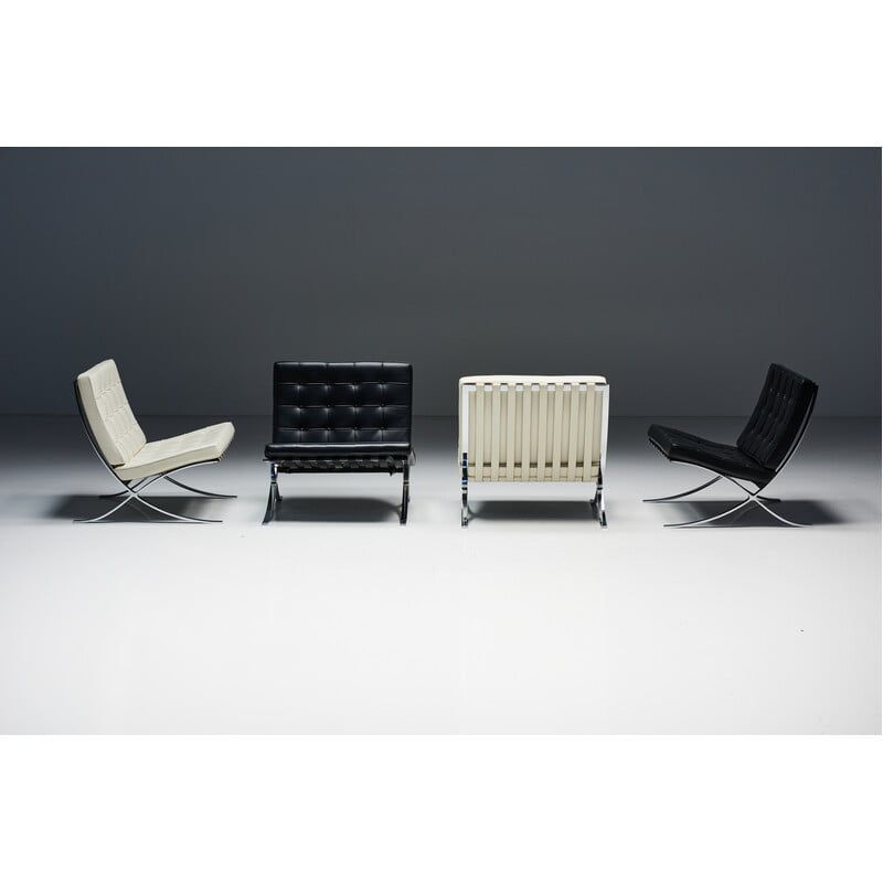 Fauteuil Barcelona vintage par Mies Van Der Rohe pour Knoll, 1980