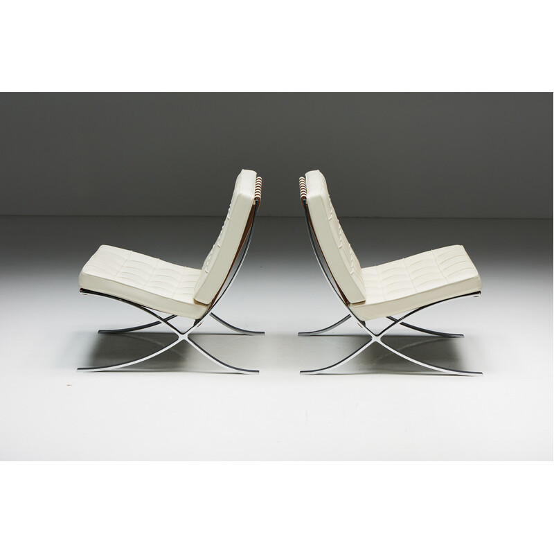 Cadeira de braços Vintage Barcelona por Mies Van Der Rohe para Knoll, 1980