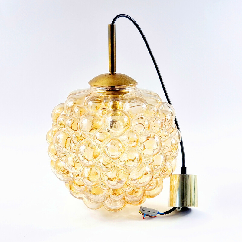 Vintage hanglamp in bubbelglas van Helena Tynell voor Limburg, Duitsland 1960