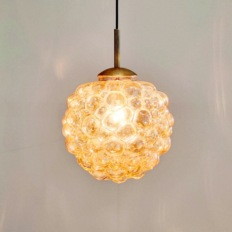 Vintage hanglamp in bubbelglas van Helena Tynell voor Limburg, Duitsland 1960