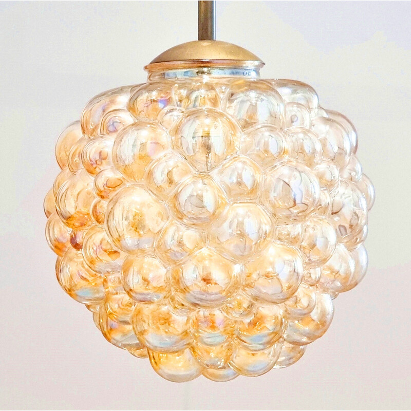 Vintage pendant lamp in bubble glass by Helena Tynell for Limburg, Germany 1960
