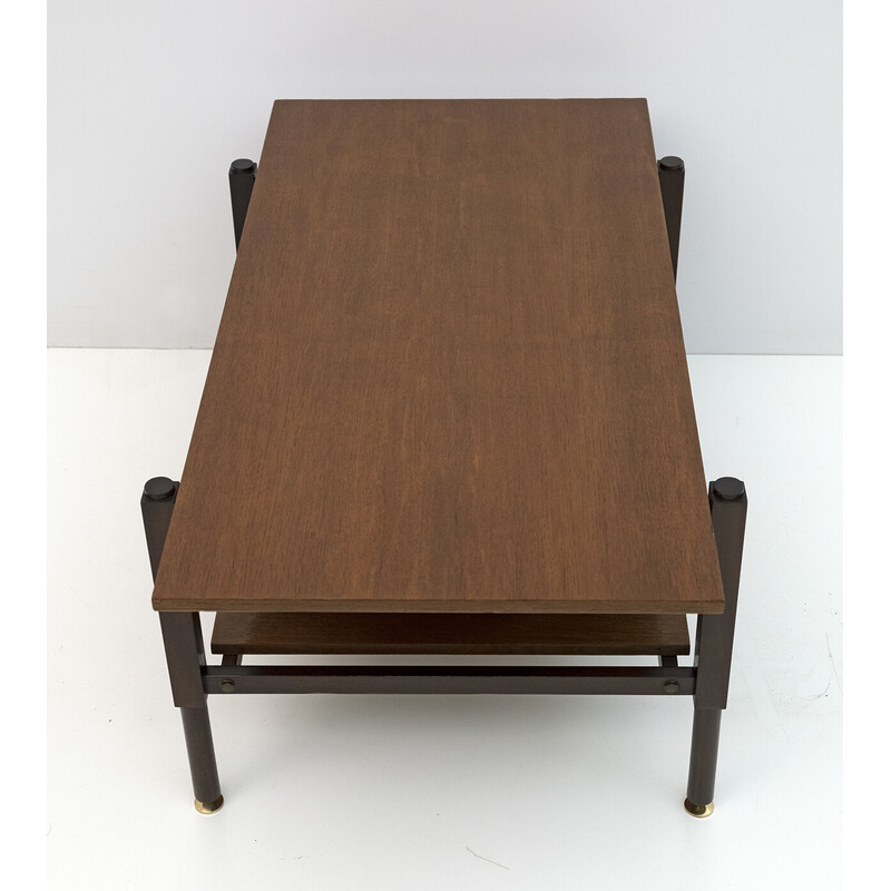 Vintage mahogany coffee table, Italy 1950