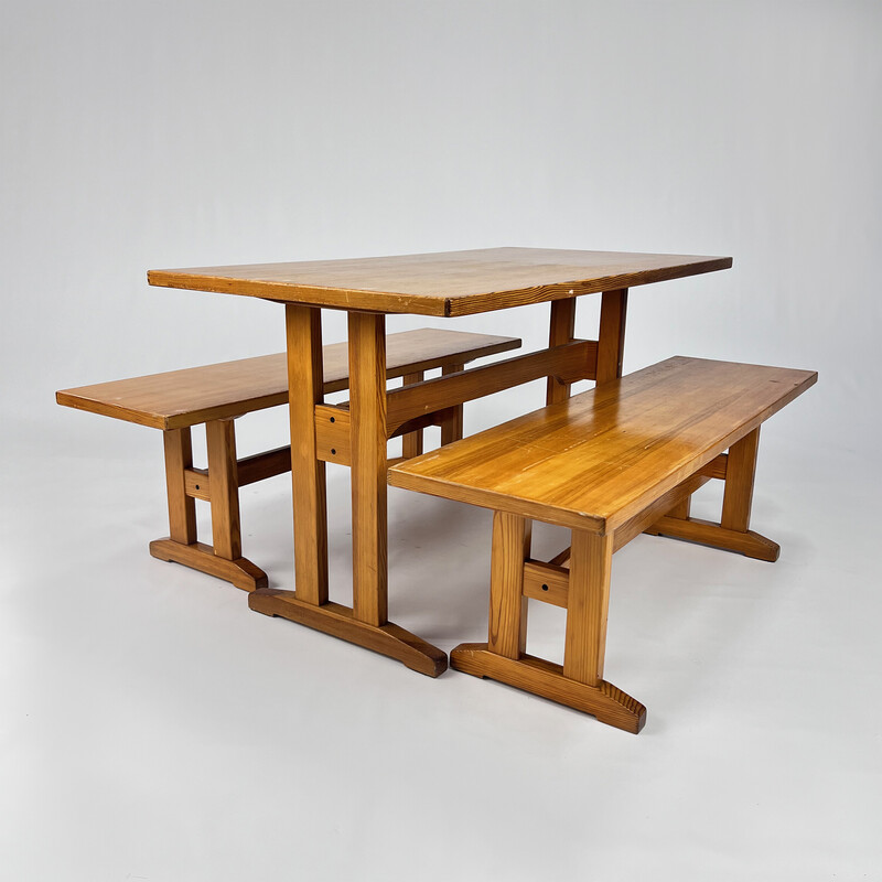 Vintage pine dining set, 1960