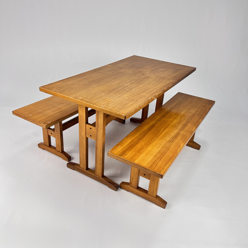 Vintage pine dining set, 1960