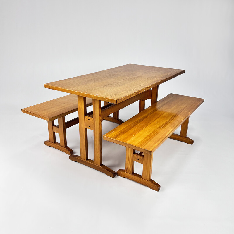 Vintage pine dining set, 1960