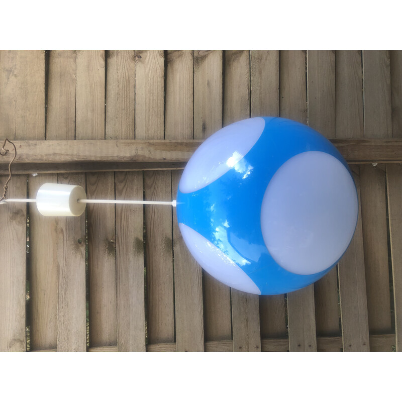 Blue and white plastic vintage Ufo pendant lamp by Luigi Colani, 1970