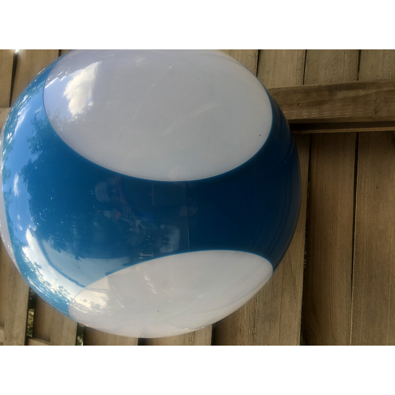 Candeeiro suspenso Ufo de plástico azul e branco Vintage de Luigi Colani, 1970