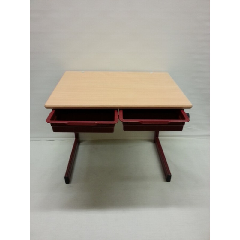 Adjustable Galvanitas schooldesk with adjustable chair - 1980s