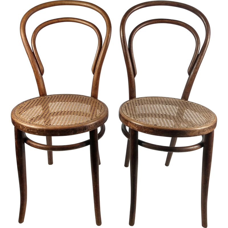 Pair of vintage bentwood chairs by Jacob and Jsosef Kohn, Austria