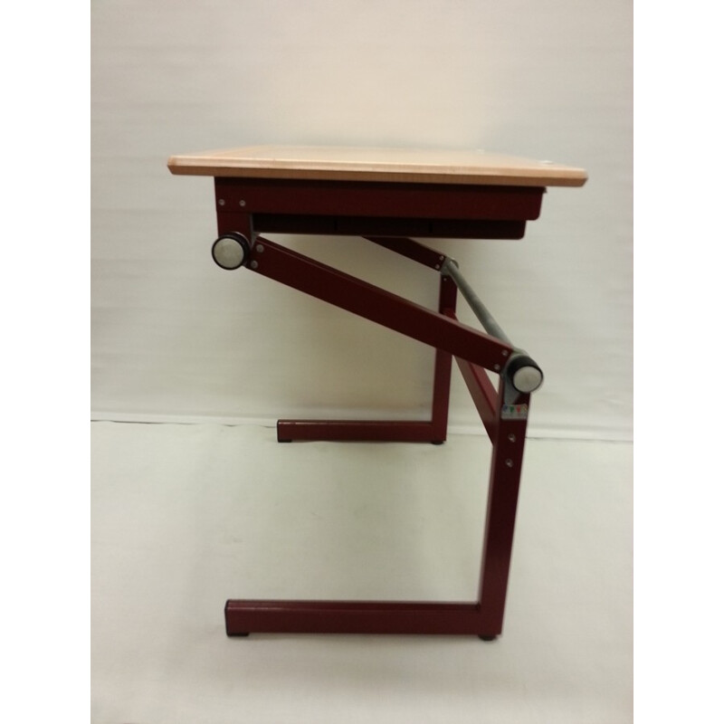 Adjustable Galvanitas schooldesk with adjustable chair - 1980s