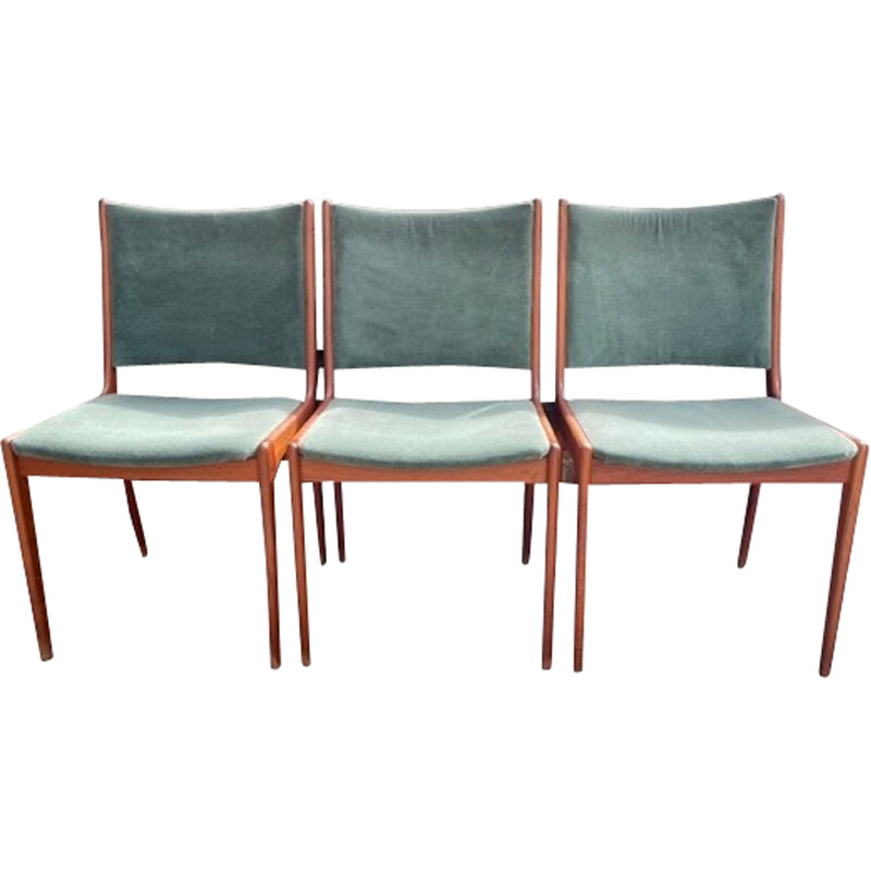 Ensemble de 3 chaises vintage en teck par Johannes Andersen pour Uldum Mobelfabrik, 1960