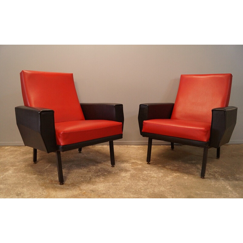 Pair of French design armchairs - 1950s