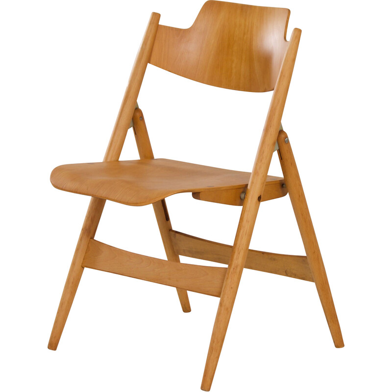 Vintage folding chair in wooden by Egon Eiermann for Wilde and Spieth, 1953