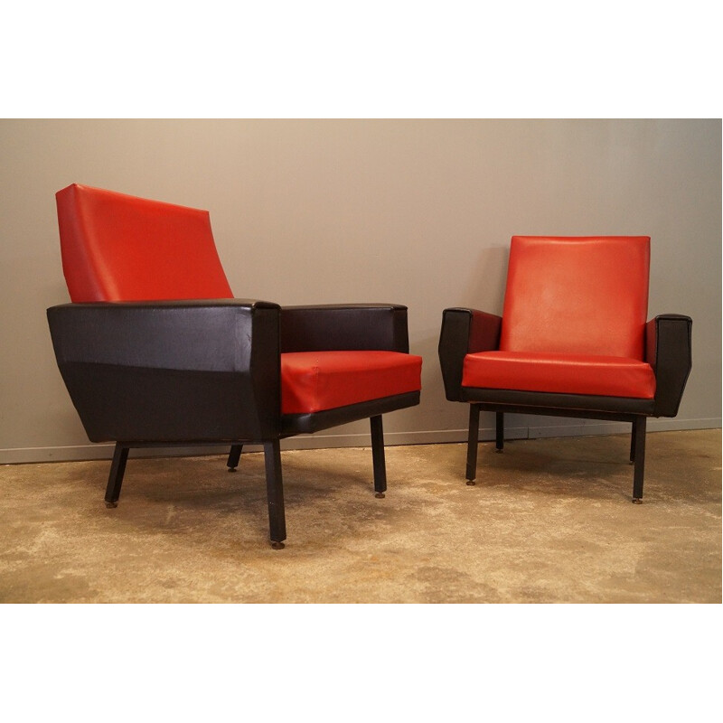 Pair of French design armchairs - 1950s