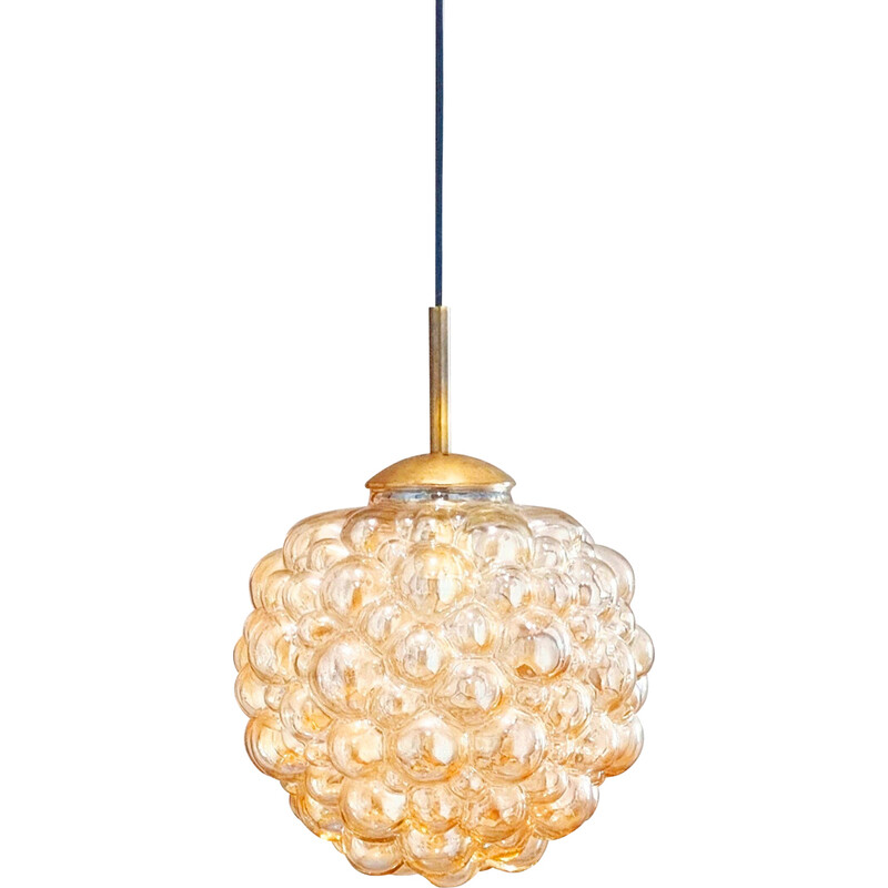 Vintage pendant lamp in bubble glass by Helena Tynell for Limburg, Germany 1960