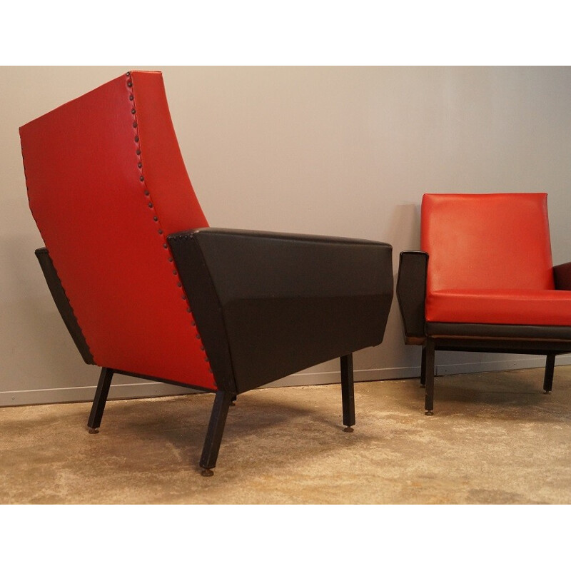 Pair of French design armchairs - 1950s