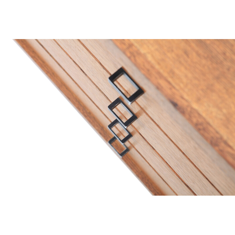 Brutalist Oak Symmetrical Sideboard - 1970s