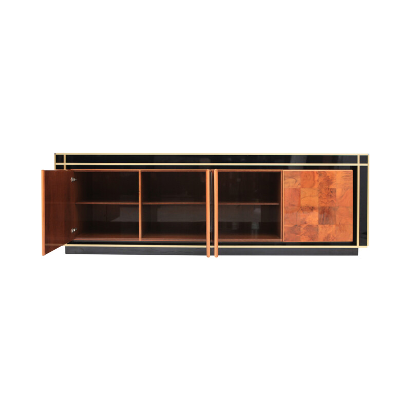 Sideboard with smoked mirrored glass top - 1970s