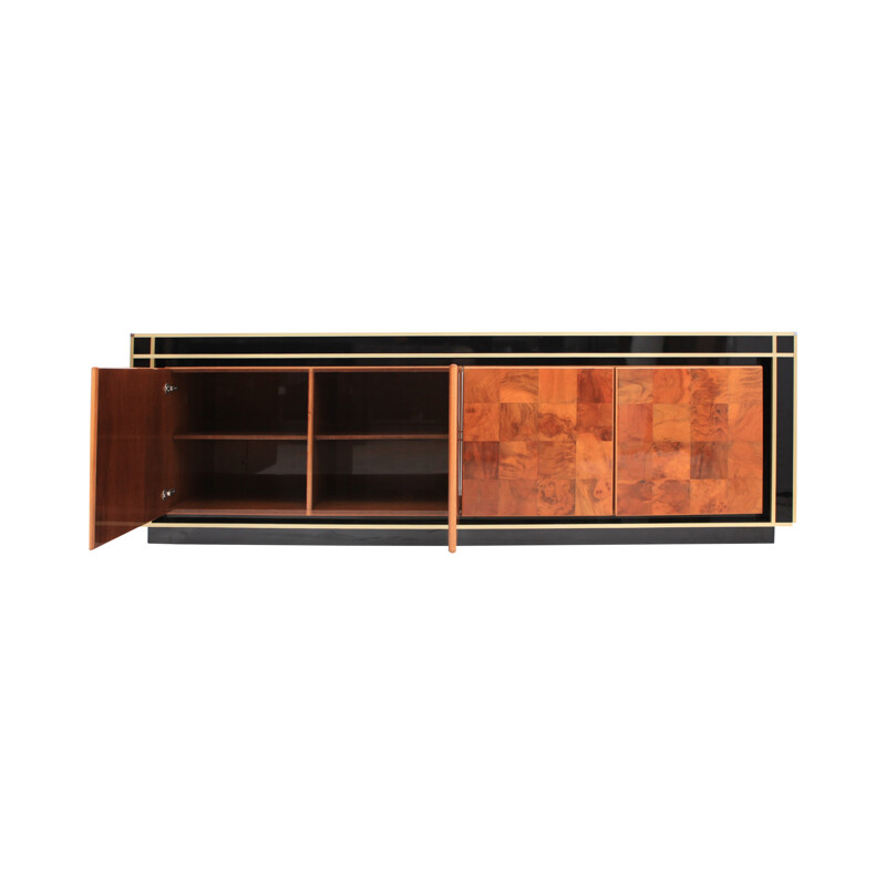Sideboard with smoked mirrored glass top - 1970s