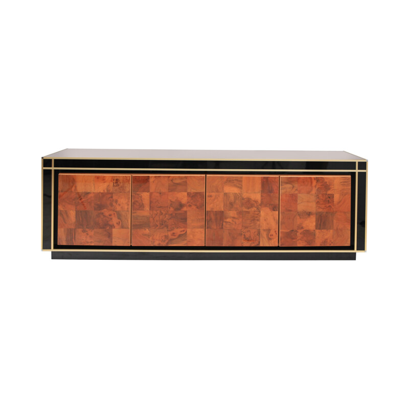 Sideboard with smoked mirrored glass top - 1970s