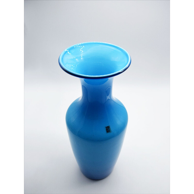 Vintage Opalino vase by Venini, 1970s