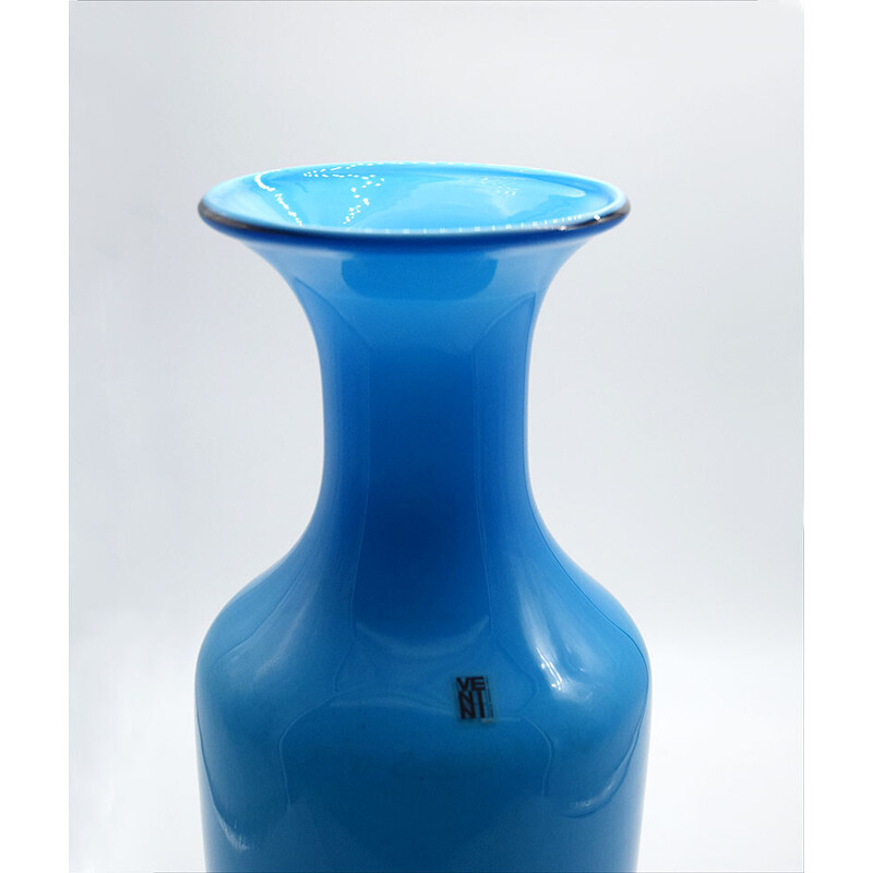 Vintage Opalino vase by Venini, 1970s