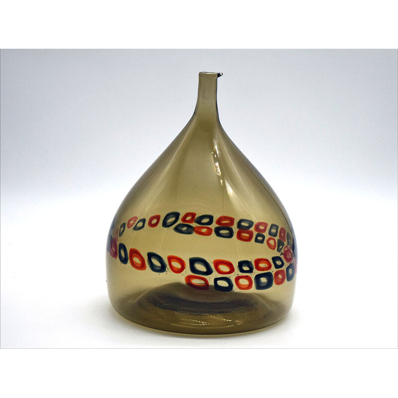 Vase vintage par Peter Pelzel et Alessandro Pianon pour Vistosi Murano, 1960